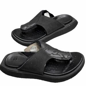 Deckers X‎ Lab Gldtr Slides Sandal Mens 10 Black Flip Flops Recovery Comfort